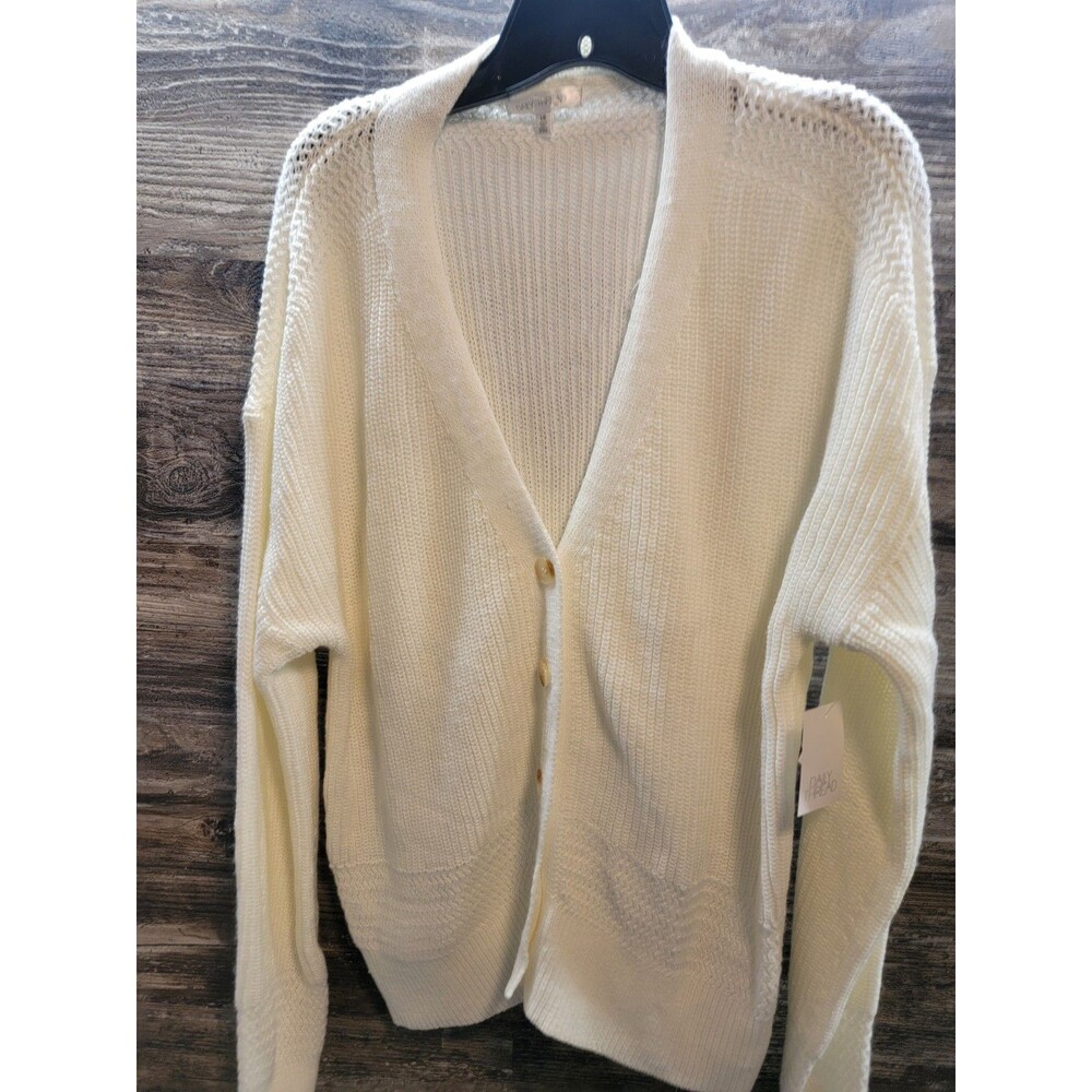 Women's Daily Thread Cream Cardigan NWT Sz Large
